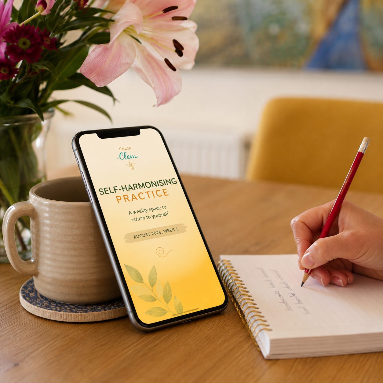 Self-Harmonising Practice. weekly practical guidance to help you stay connected to yourself in everyday life and business.
